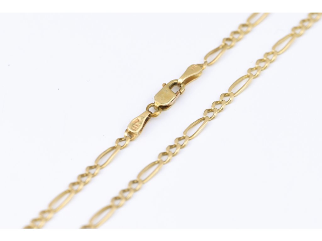 Zlatý řetízek figaro – detail zapínání