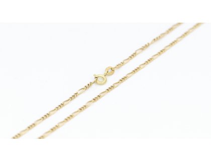 Zlatý řetízek, vzor figaro.