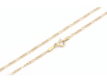 Zlatý řetízek, vzor figaro.