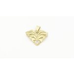 Zlatý přívěšek, stylizované srdce, zdobené zirkonem.