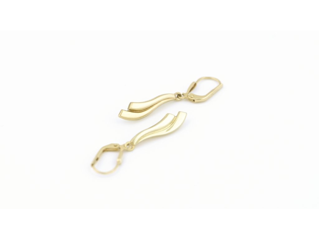 Zlaté náušnice visací vlnky