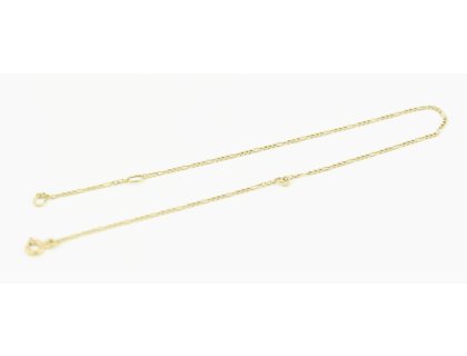 Zlatý náramek figaro s očky na přívěsky