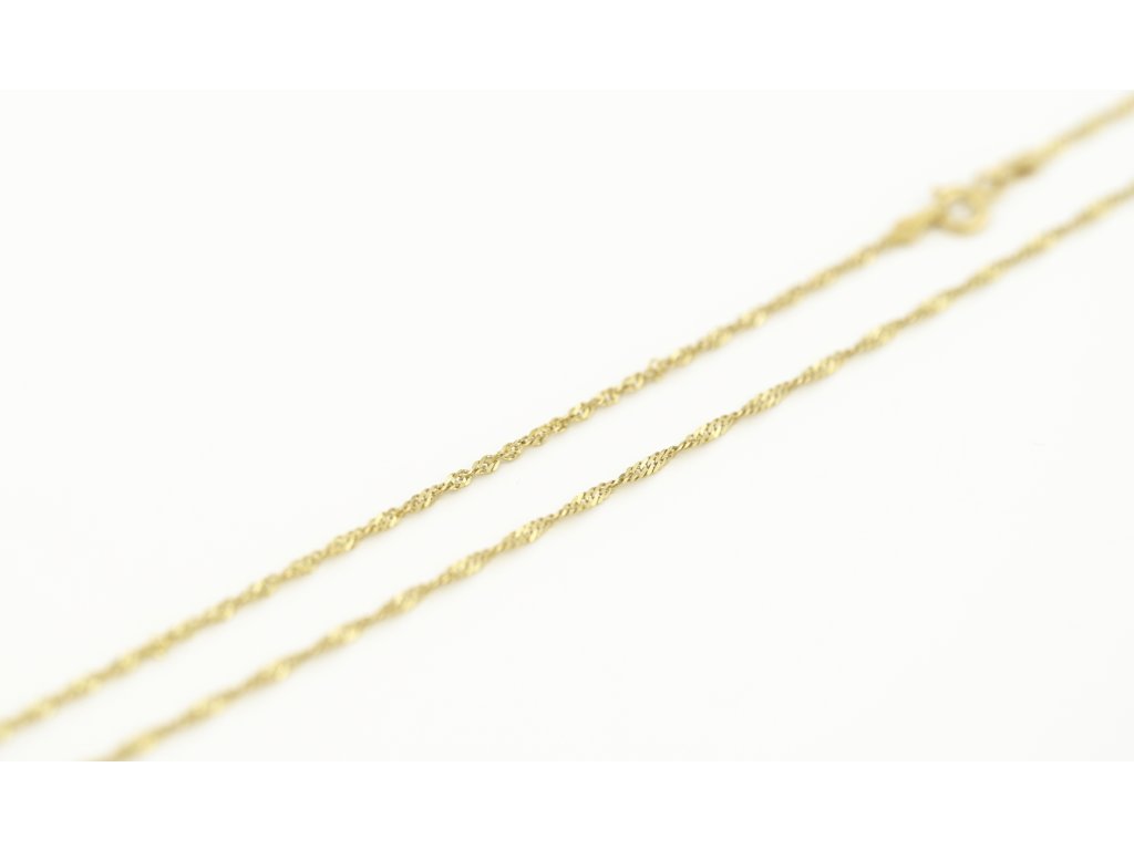 Zlatý řetízek singapur – detail článků