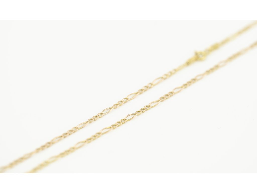 Zlatý řetízek figaro – detail článků