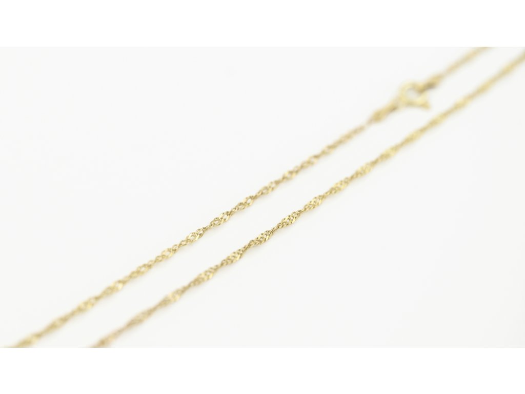 Zlatý řetízek singapur – detail článků