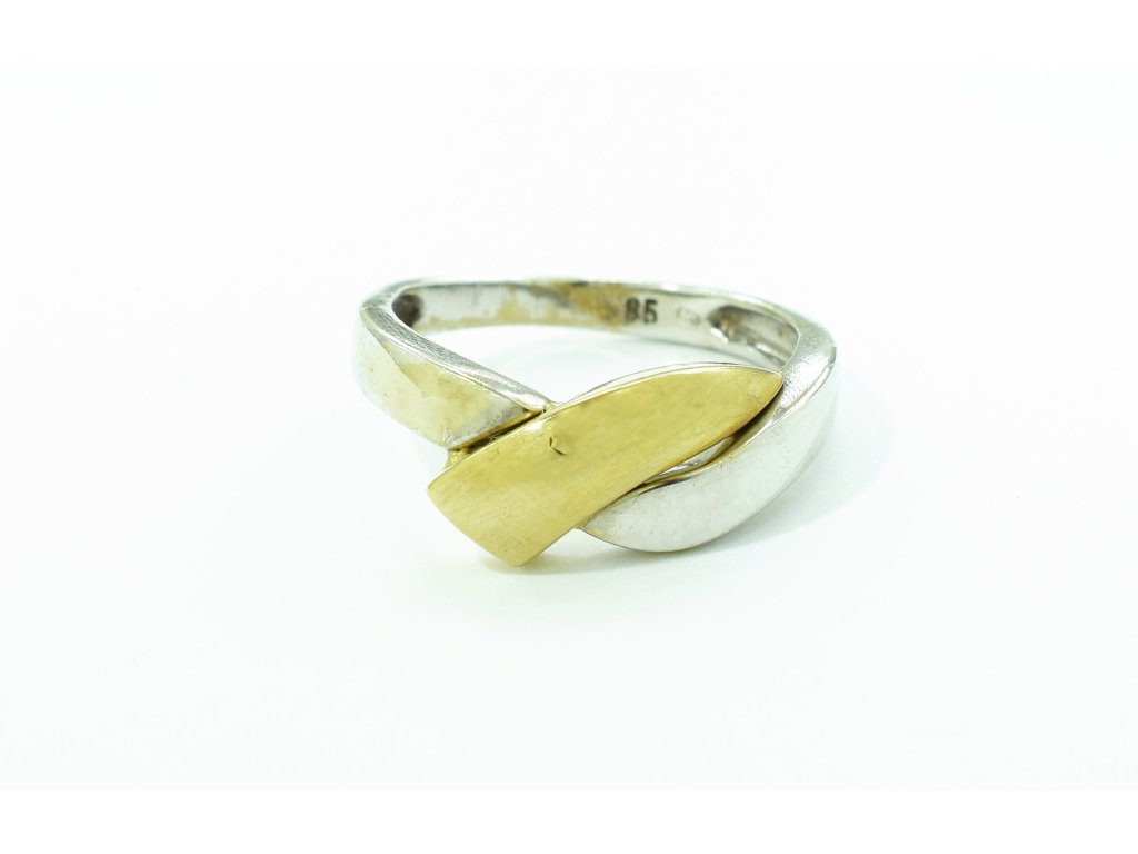 Dámský prsten kombinované žluté a bílé zlato