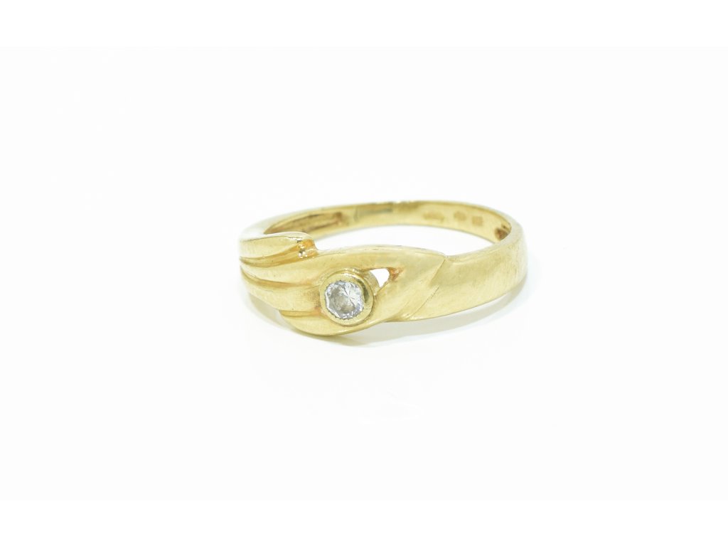 Dámský zlatý prsten se zirkonem