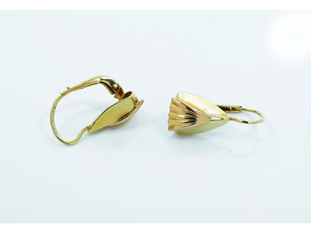 Dámské náušnice ze žlutého a červeného zlata