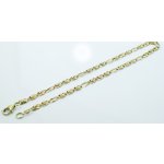 Zlatý náramek figaro s oválnými očky