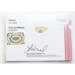 Certifikát ČGL ke zlatému prstenu s diamantem