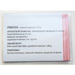 Zlatý prsten se syntetickým safírem – certifikát zadní strana